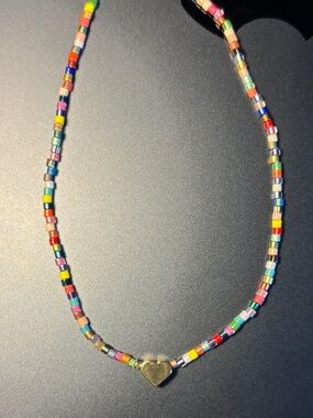 Cast of Stones Beaded Heart Necklace